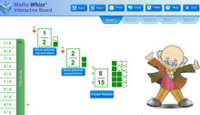Maths-Whizz Interactive Board with Fractions Lab integration